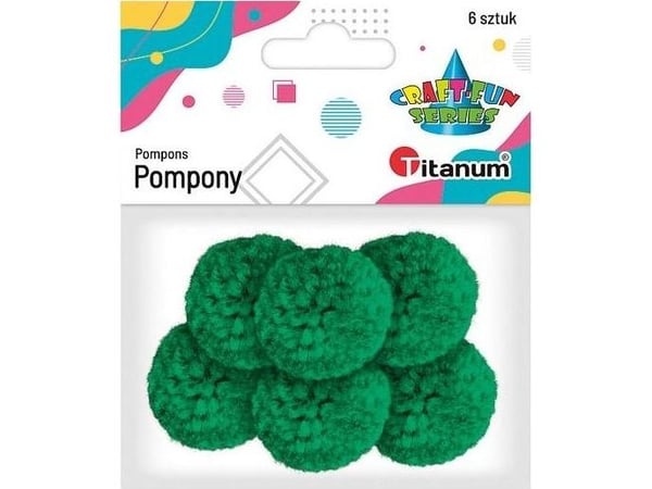 Titanum garnpomponer 3 cm grønn 6 stk.