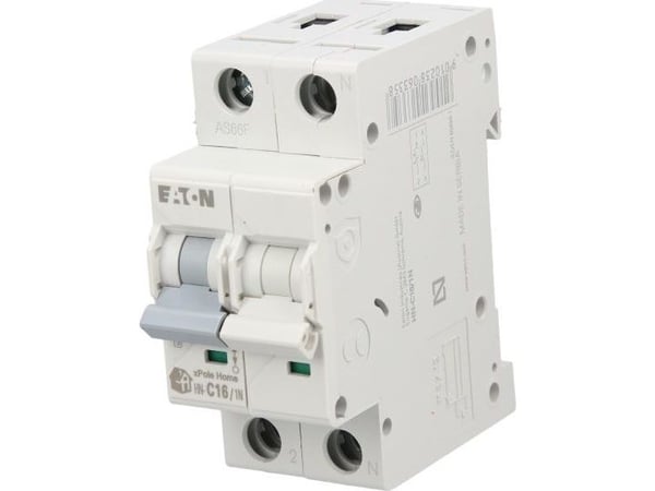 Eaton ylivirtakatkaisija 1P+N C 16A 6kA AC xPole Home HN-C16/1N 194851