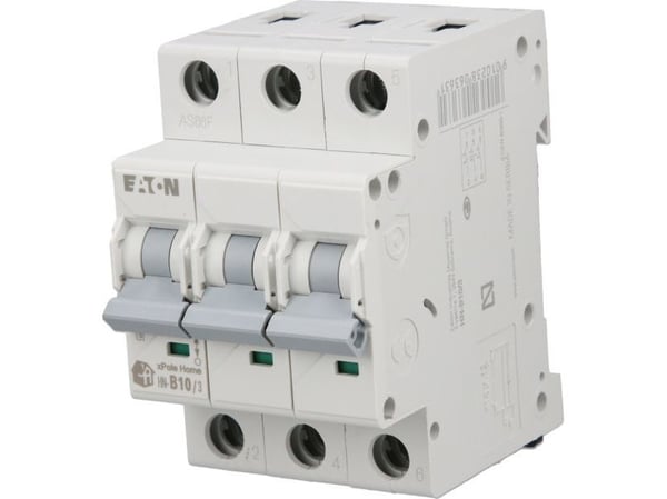 Eaton Miniature circuit breaker 3P B 10A 6kA AC xPole Home HN-B10/3 194879