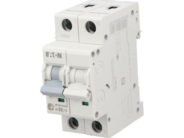 Eaton dvärgbrytare överström 1P+N B 6A 6kA AC xPole Home HN-B6/1N 194838