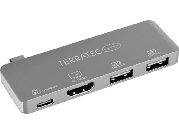 Terratec Connect c4, USB 3.2 Gen 1 (3.1 Gen 1) Type-C, Hopea, HDMI, USB 3.2 Gen 1 (3.1 Gen 1) Type-A, Alumiini, Kiina, USB