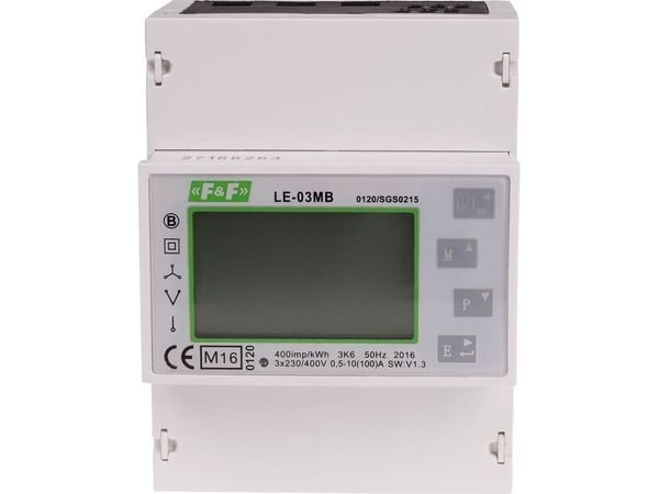 F&F elmätare 3-fas med LCD-display 100A LE-03MB