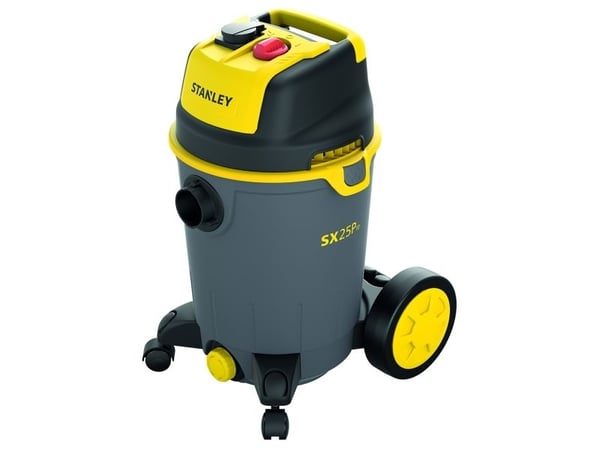Stanley SXVC25PTDE, Tørr & våt, Sort, Gult, Knapper, 25 l, 4 hjul, AC