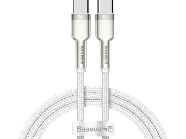Baseus CATJK-C02, Valkoinen, USB C, USB C, 1 m, Uros, Uros