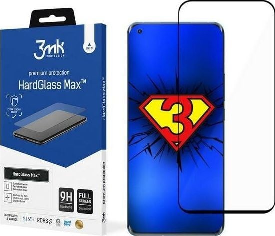 3MK HardGlass Max Xiaomi Mi 11 5G svart/svart, fullskjermglass