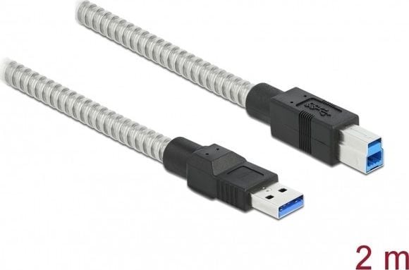 Delock - USB-kabel - USB-type A (hann) til USB Type B (hann) - USB 3.2 Gen 1 - 2 m - sølv