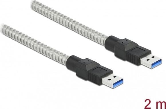 Delock - USB-kaapeli - USB Type A (han) til USB Type A (han) - USB 3.2 Gen 1 - 2 m - sølv