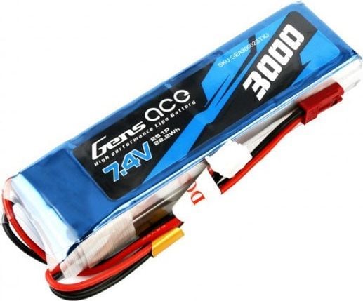 Gens Ace 3000mAh 7,4V 1C 2S1P LiPo-batteri
