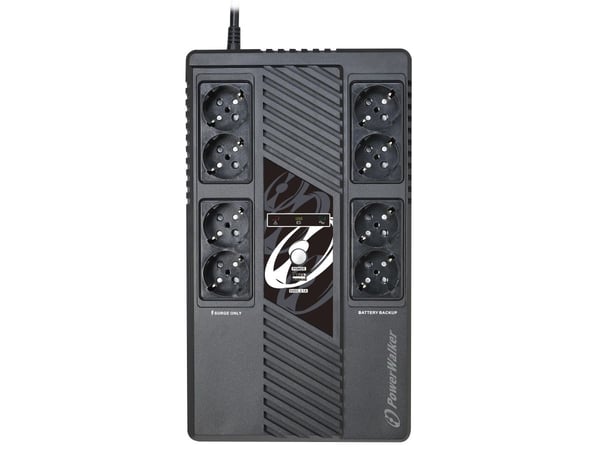 PowerWalker VI 800 MS - UPS - AC 230 V - 480 Watt - 800 VA - 9 Ah - USB - utgångskontakter: 8