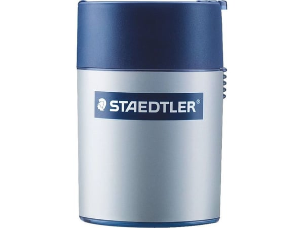 STAEDTLER - Blyantspisser med beholder - blå/sølv - metall, polystyren
