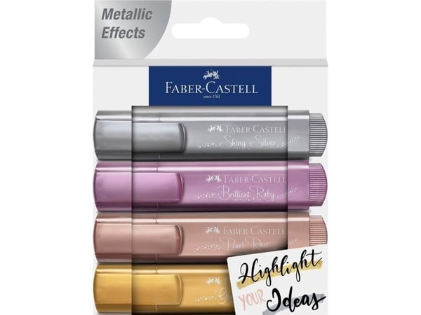 faber-castell markeringspenn 1546 metallic creativ studio 4 farger
