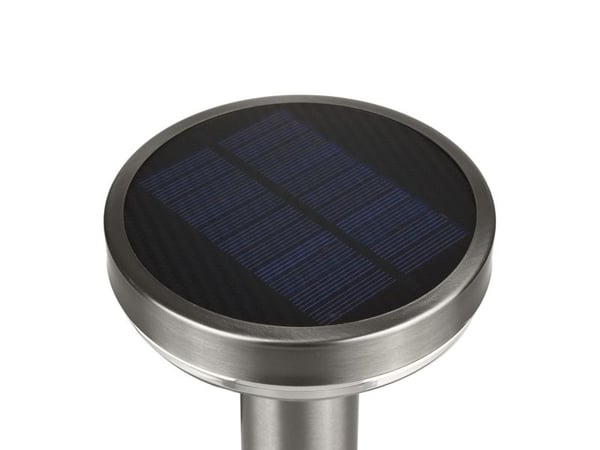 Maclean solcelle-LED-lampe med sensor Maclean MCE465 C/M, matt krom, IP44, 3 lysmoduser, Li-ion 18650 3,7V 1200 mAh