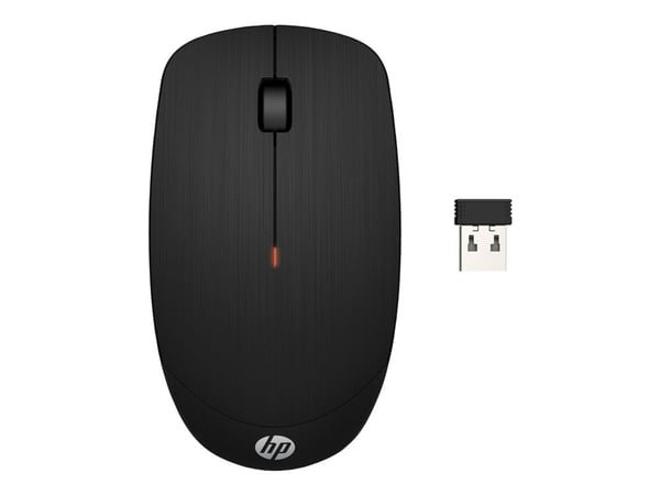 HP X200 - Mus - optisk - trådløs - 2.4 GHz - USB trådløs mottaker - svart