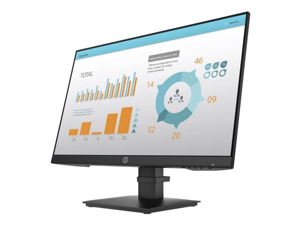 HP P24 G4 - P-Series - LED-skjerm - 23.8" - 1920 x 1080 Full HD (1080p) @ 60 Hz - IPS - 250 cd/m² - 1000:1 - 5 ms - HDMI, VGA, DisplayPort - svart