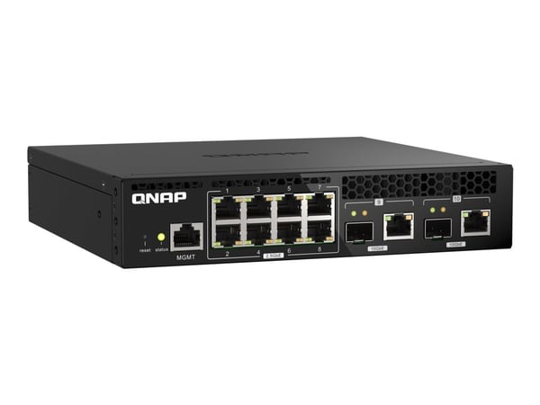 QNAP QSW-M2108R-2C - Switch - Styrt - 8 x 2.5GBase-T + 2 x combo 10 Gigabit SFP+/RJ-45 - stasjonær, rackmonterbar