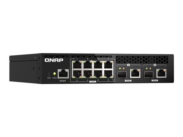 QNAP QSW-M2108R-2C - Switch - Styrt - 8 x 2.5GBase-T + 2 x combo 10 Gigabit SFP+/RJ-45 - stasjonær, rackmonterbar