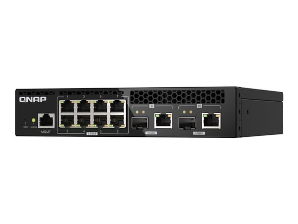 QNAP QSW-M2108R-2C - Switch - Styrt - 8 x 2.5GBase-T + 2 x combo 10 Gigabit SFP+/RJ-45 - stasjonær, rackmonterbar