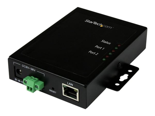 StarTech.com 2-ports seriell-til-IP Ethernet-enhetsserver - RS232 - Enhetsserver - 2 porter - 10 Mb LAN, 100 Mb LAN, RS-232 - AC 120/230 V / DC 9 i...