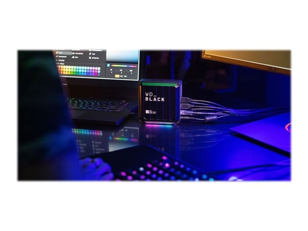 WD_BLACK D50 Game Dock WDBA3U0010BBK - Dokkingstasjon - Thunderbolt 3 - DP, Thunderbolt - HDD 1 TB - 1GbE - EMEA