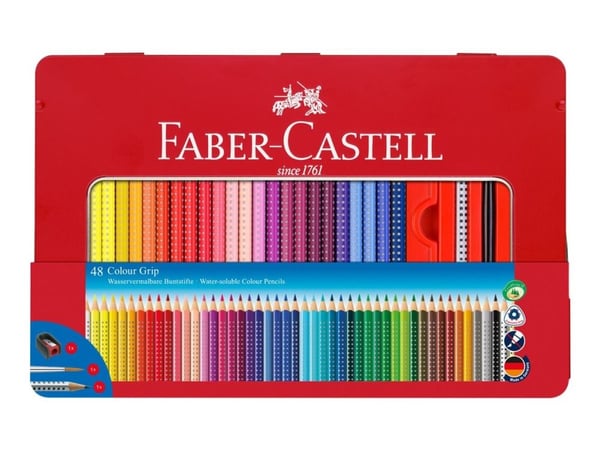 Faber-Castell Colour GRIP - Fargeblyant - ikke-permanent - assorterte skinnende farger (en pakke 48)
