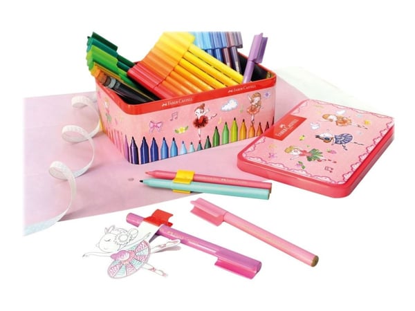 Tusser Faber-Castell Connector Ballerina 33 stk. ass. farver i metalæske