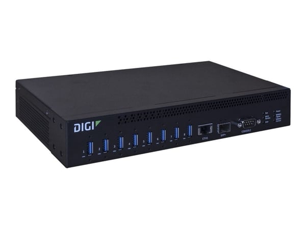 Digi AnywhereUSB 8 Plus - Keskitin - Hallittu - 8 x USB 3.1 Gen 1 + 1 x 1 Gigabit / 10 Gigabit SFP+ + 1 x SFP+ - työpöytä, pinta-asennettava