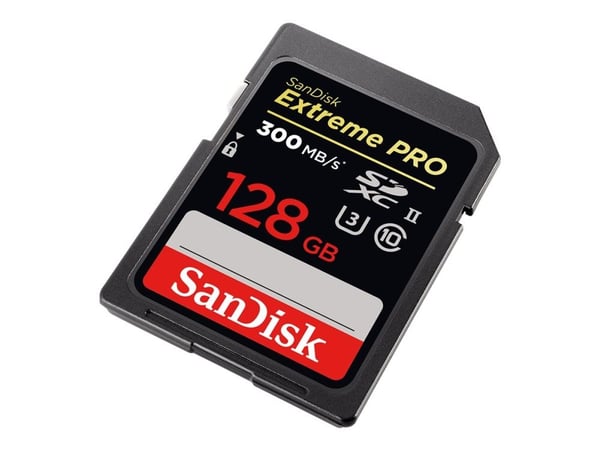 SanDisk Extreme Pro - Flashminnekort - 128 GB - UHS-II U3 / Class10 - 1733x/2000x - SDXC UHS-II SanDisk Extreme Pro - Flashminnekort - 128 GB - UHS-II U3 / Class10 - 1733x/2000x - SDXC UHS-II