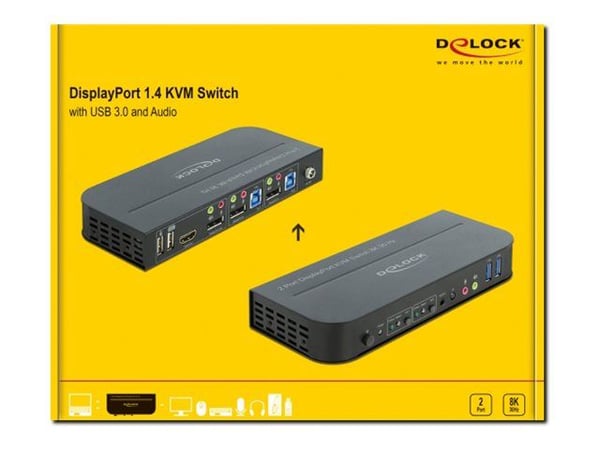 DeLOCK 11482, 7680 x 4320 pikseliä, 8K Ultra HD, Musta