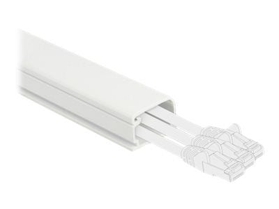 Delock - Kabelränna med lock - 1 m - vit