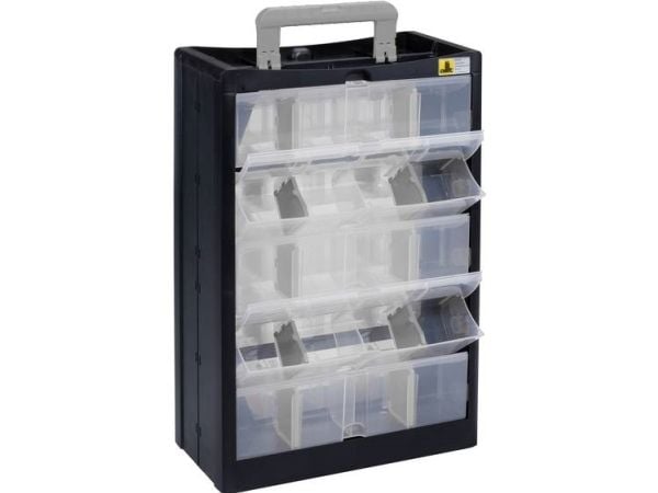 Allit 466260 Magasin til smådele VarioPlus DrawBox C 40 (B x K x T) 300 x 465 x 155 mm Sort, Grå 1 stk