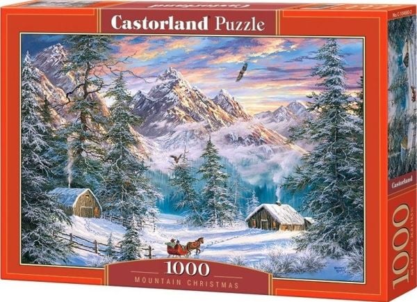 Castorland Mountain Christmas 1000 pcs, 1000 stykker, Landskap, 9 år