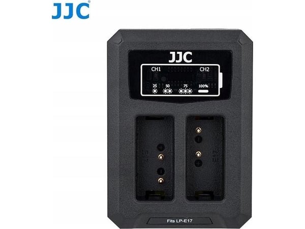 JJC kameralader JJC dobbeltlader dobbel USB til Canon LP-E17 JJC kameralader JJC dobbeltlader dobbel USB til Canon LP-E17