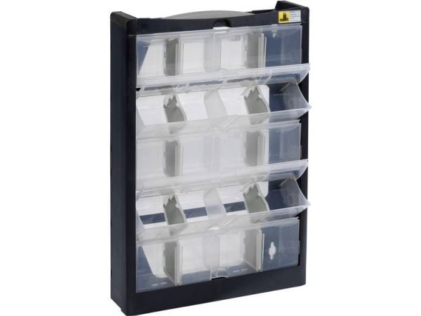 Allit 466250 Magasin til smådele (B x K x T) 300 x 465 x 80 mm Sort, Grå 1 stk