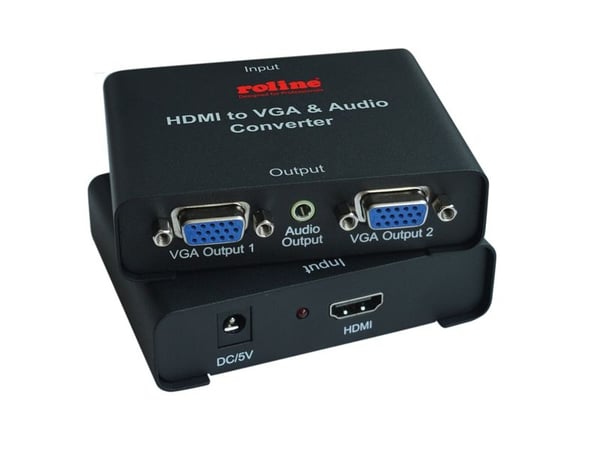 ROLINE 14.01.3526, HDMI, 2x VGA, 1920 x 1080 pikseliä, Musta, Metalli, Full HD