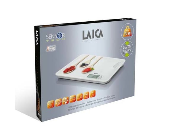 Laica KS5020, Elektronisk köksvåg, 20 kg, 1 g, Multifärg, Vit, Bänkdiskmaskin, Rektangel