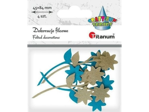 Titanum filtblomster med gren mix 4 stk