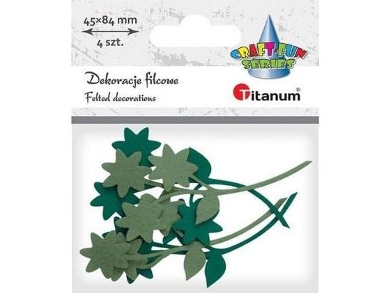 Titanum filtblomster med kvist, mix, 4 stk Titanum filtblomster med kvist, mix, 4 stk