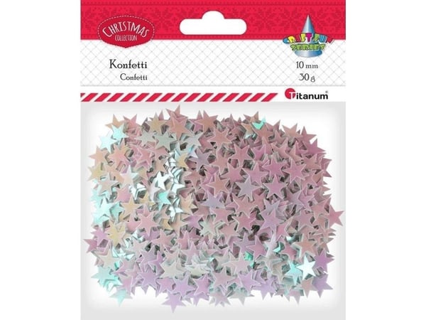 Titanum konfetti stjerner 30 g lys rosa
