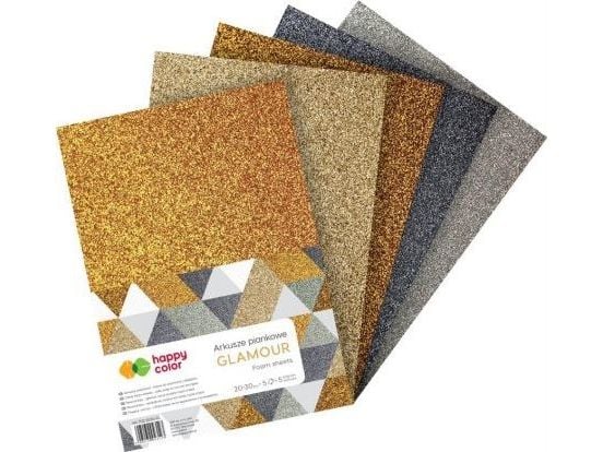 A4 skumplater 5 farger glitter Glamour