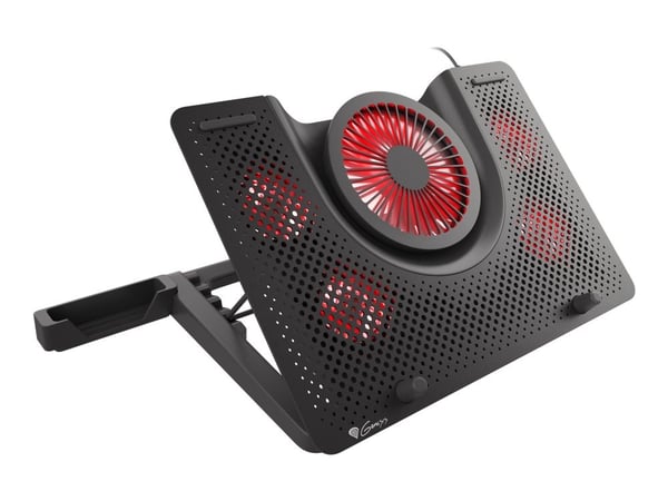 NATEC NHG-1411 Genesis kjølestativ for bærbare datamaskiner Iora 15.6-17.3, USB, LED, 5 ventiler.