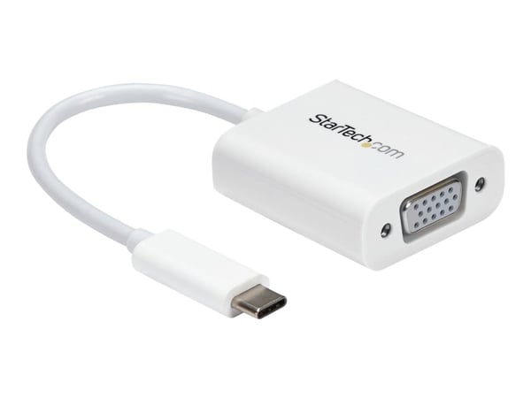 StarTech USB-C to VGA Adapter - White - 1080p - Video Converter For Your MacBook Pro / Projector / VGA Display (CDP2VGAW) - USB/VGA-adapter - USB-C...