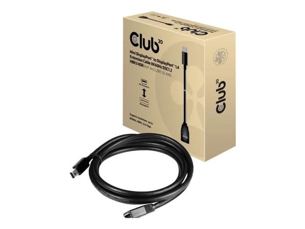 Club 3D - DisplayPort-förlängningskabel - Mini DisplayPort (hane) till DisplayPort (hona) - DisplayPort 1.4 - 1 m - stöd för 8K
