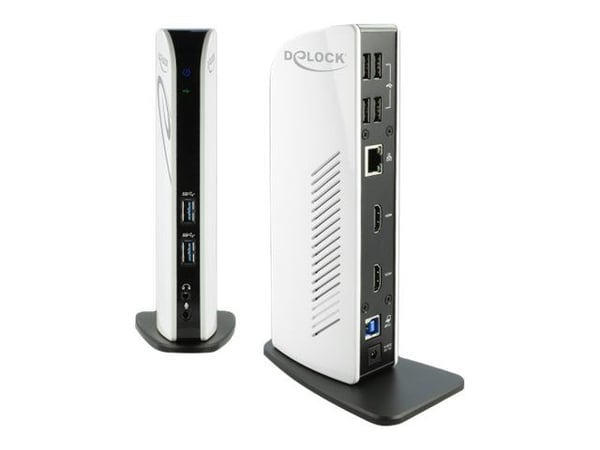 Delock USB Docking Station Dual HDMI Full-HD - Dokkingstasjon - USB 3.2 Gen1 - 2 x HDMI - 1GbE