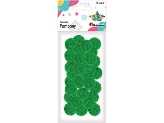 Titanum pom-ponger i polyester 25 mm grønn 30 stk Titanum pom-ponger i polyester 25 mm grønn 30 stk