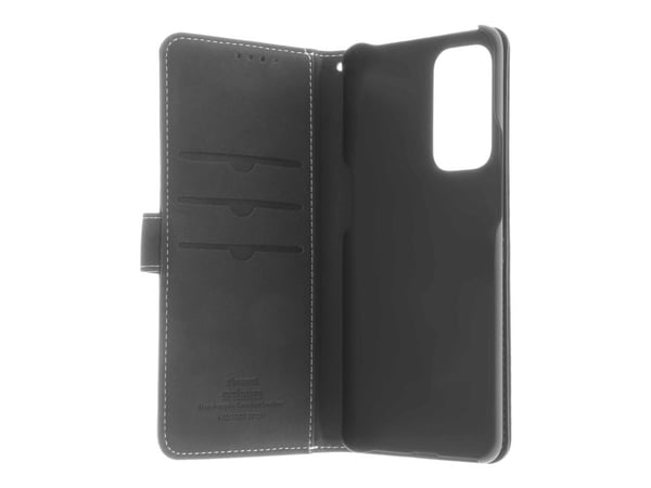 Insmat Exclusive - Lommebok for mobiltelefon - ekte skinn, papir, kartong, aluminiumsfolie, termoplast-polyuretan (TPU) - svart - for OnePlus 9