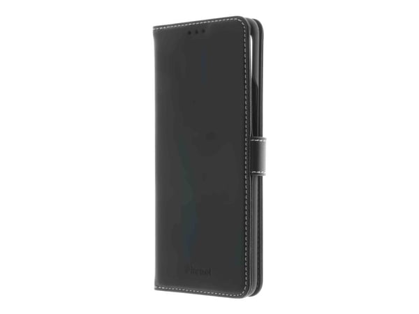 Insmat Exclusive - Lommebok for mobiltelefon - ekte skinn, papir, kartong, aluminiumsfolie, termoplast-polyuretan (TPU) - svart - for OnePlus 9