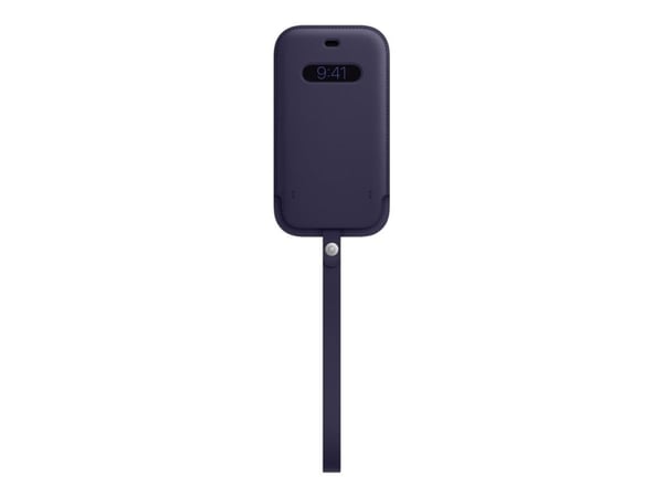 Apple - Beskyttelsesmuffe for mobiltelefon - med MagSafe - lær - dyp fiolett - for iPhone 12, 12 Pro