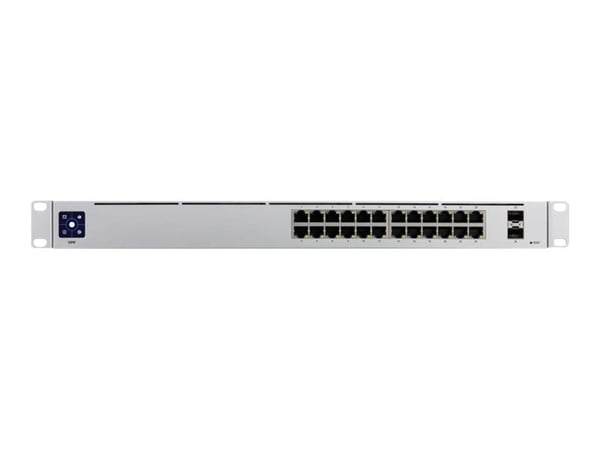 Ubiquiti UniFi Switch USW-24 - Switch - Administreret - 24 x 10/100/1000 + 2 x Gigabit SFP - desktop, monterbar på stativ