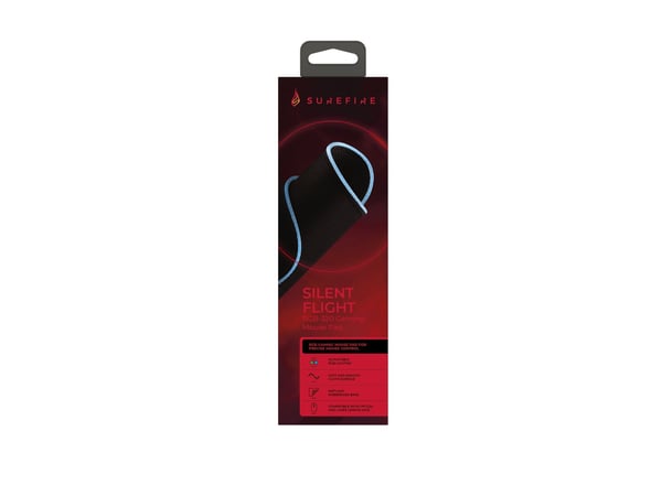 Surefire Gaming SIlent Flight RGB-320 - Gaming Musemåtte - 32 x 26 cm. - Sort/RGB