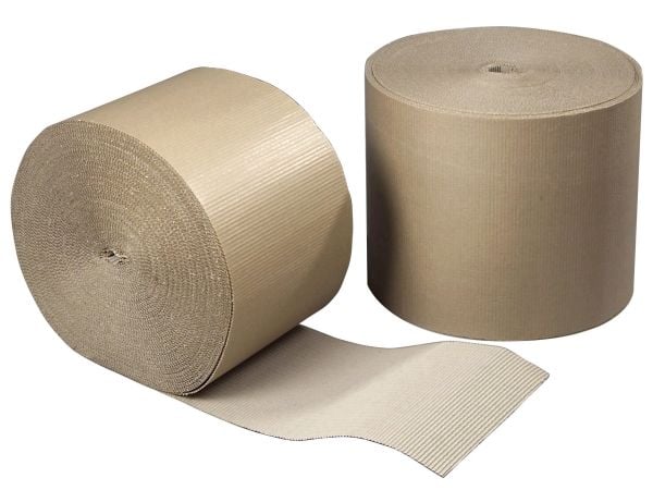 Bølgepaprulle B-flute, 300 mm x 75.00 m Bølgepap, brun, palle a 28 ruller